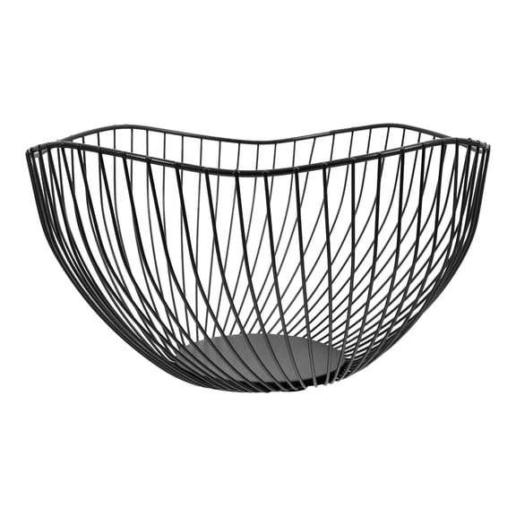 KONTONTY Modern Black Wire Fruit Bowl for Kitchen Table Fruit and Snack Organizer