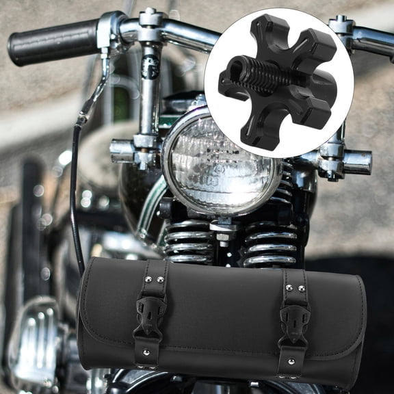 KONTONTY Motorcycle Clutch Brake Cable Wire Adjuster with Clutch Adjustment Screw and Aluminum Material for Large Motorcycles Black