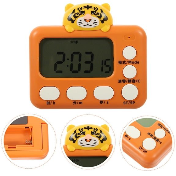 KONTONTY Silent Digital Timer Kitchen Timer with Stand and Magnetic Back in Orange