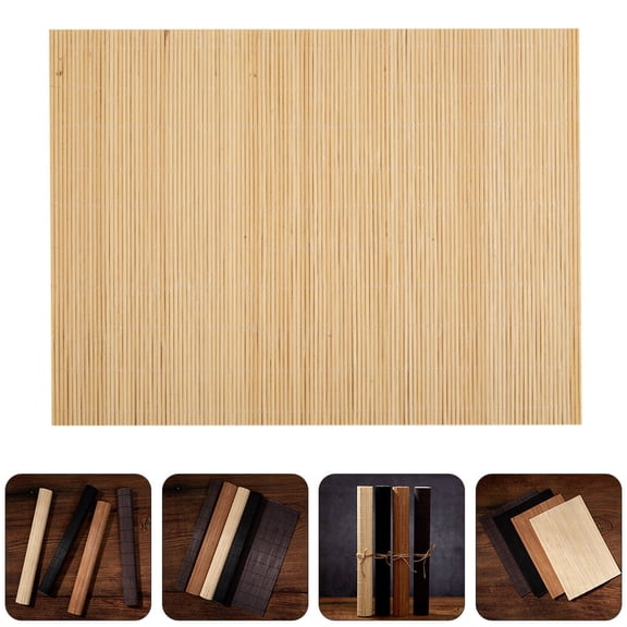 KONTONTY Natural Slat Kung Fu Tea Set Table Mat Protector and Adornment, 1 Set for Tea Ceremony