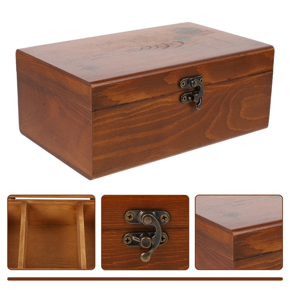 KONTONTY Coffee Sewing Kit Large Capacity Needlework Storage Box with Retro Horn Lock