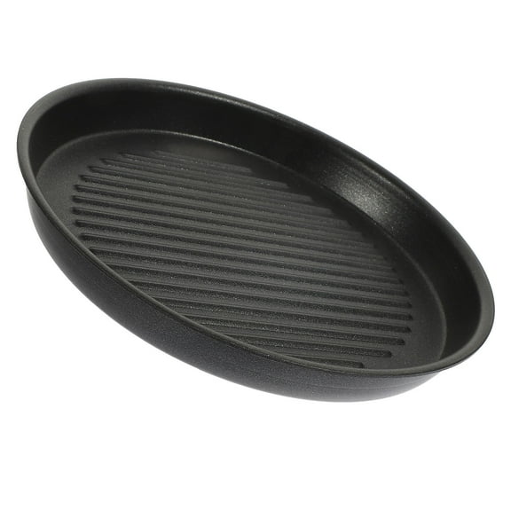 KONTONTY Home Use Non-Stick Black Aluminum Steak Pan with Heat Retention and Sturdy Design
