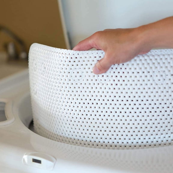 KONTONTY NonSkid White Bath Tub Mat for Safe Bathing PVC Material Comfortable Touch and Easy to Clean 27.5x15.5 Inches