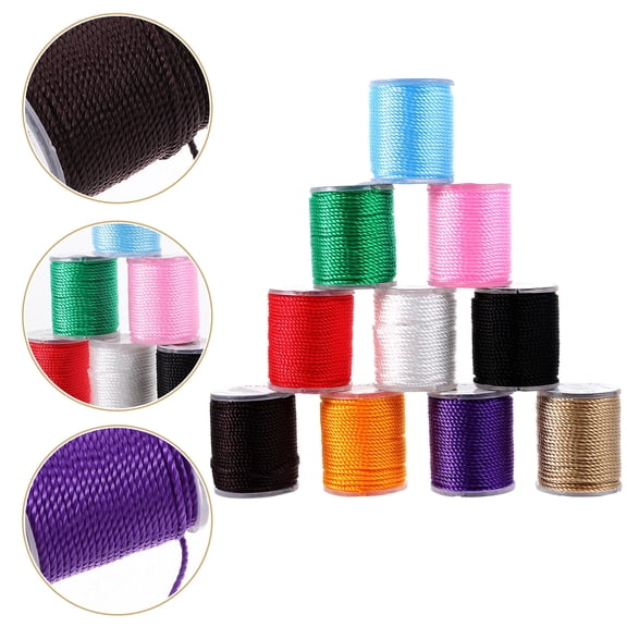KONTONTY Colored Nylon Beading Thread for Jewelry Making, Knitting Cord String for Crafting, Bracelets, and Beadwork Projects