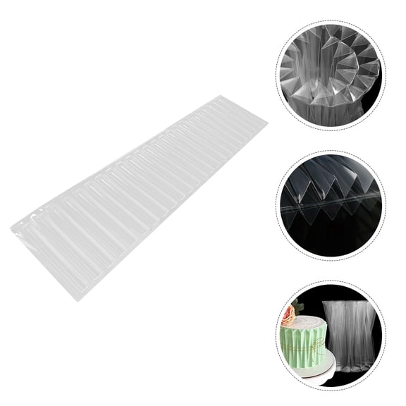 KONTONTY Origami Style Transparent Cake Collar Mold for Mousse Cake with Easy to Clean Plastic Material