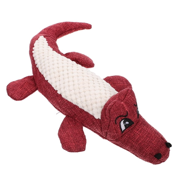 KONTONTY Squeaky Red Plush Dog Plaything for Indoor and Outdoor Chewing