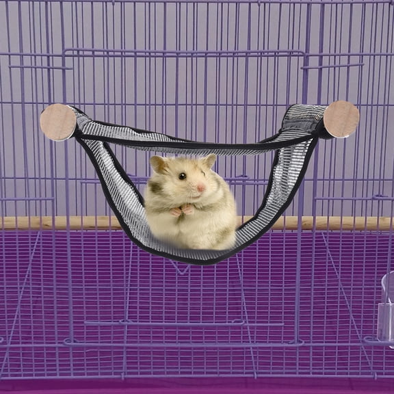 KONTONTY Pet Owners Sugar Glider House Black Wood Sleeping Hammock 1Pcs