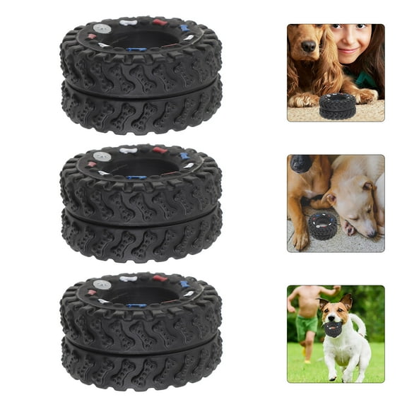 KONTONTY Interactive Puppy Toy Vinyl Black 3Pcs