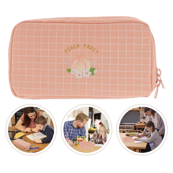 KONTONTY Fashion Pink Pen Bag and Sturdy with Large Storage Capacity