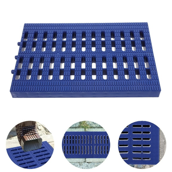 KONTONTY Plastic Surface Drain Grate 20x30.5x2.4cm Outside Metal Trench Drain Channel Drain Strainer Keeps Drains Clear of Debris and Leaves for Kitchen and Outdoor Use