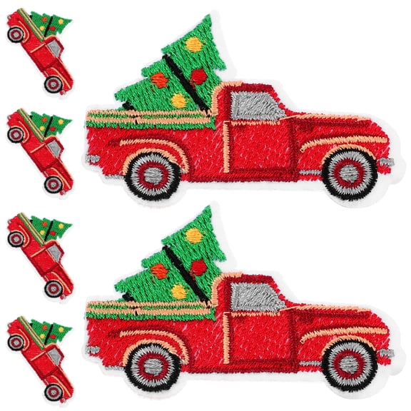 KONTONTY Polyester Christmas Tree Patches Multi Adorable Clothing DIY Washable 6Pcs