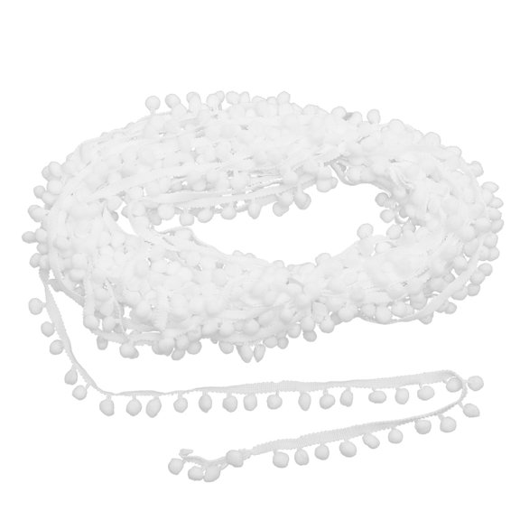 KONTONTY 1Pcs Decorative Trim Ball Fringe Trims White Embroidery Lace for Party