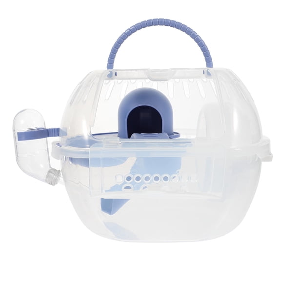 KONTONTY Portable Blue Hamster Carrying Box Plastic Cage with Ventilation for Outdoor Travel