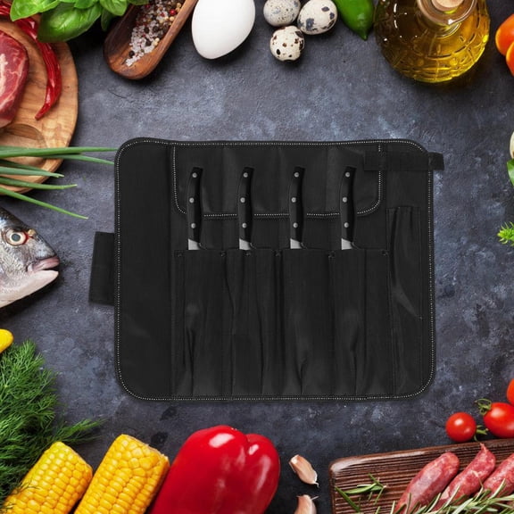 KONTONTY Oxford Cutter Roll Bag Black Multi-Compartments for Effective Protection