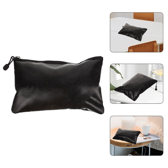 KONTONTY Portable Fireproof Document Bag Black File Holder for Travel Storage and Office Use