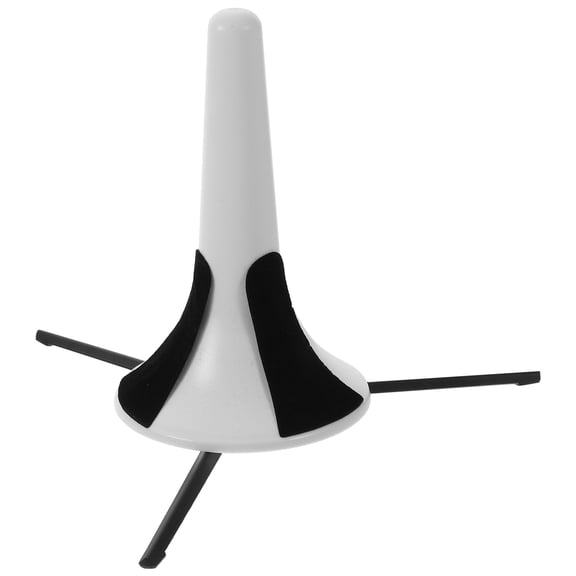 KONTONTY Portable Folding Trumpet Stand White Plastic with Detachable Metal Legs and Protective Pads