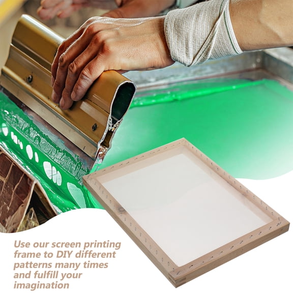 KONTONTY Reusable Wooden Screen Printing Frame Practical Silk Screen for Home Printing