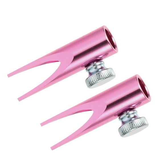 KONTONTY Durable Pink Aluminum Alloy Dual Slot Pencil Sharpener for Eyebrow and Lip Makeup Daily Use