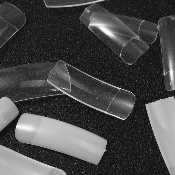 KONTONTY Press-On False Nails 1000Pcs 2Bags in Transparent and Natural for Girls Birthday Party