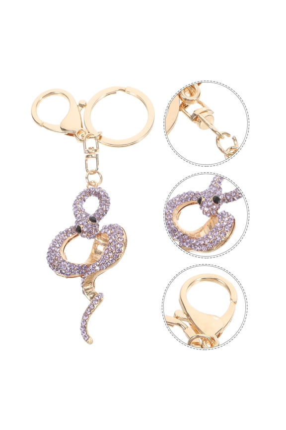 Keychain Decoration Snake Key Purple Zinc Alloy 1Pcs Key for Women