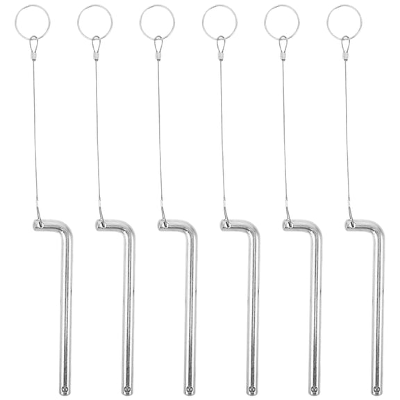 KONTONTY Heavy Duty Ball Locking Pins Plated Silver Metal for Trailer Equipment 6Pcs