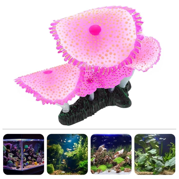 KONTONTY Red Fish Tank Fake Coral Aquarium Decor Silicone Plant Safe Non Polluting Water Ornament