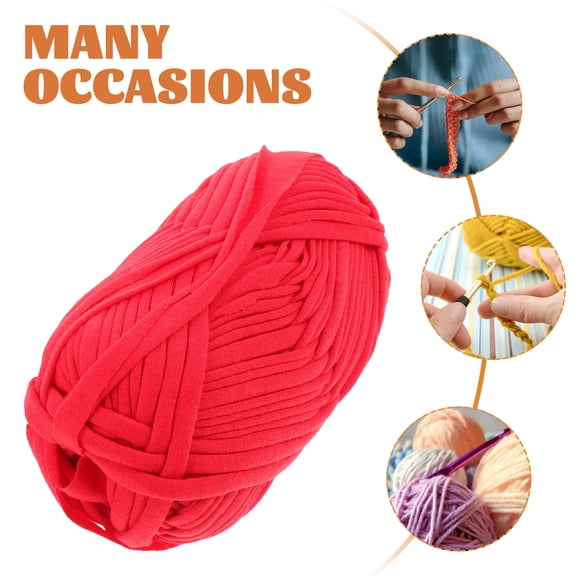 KONTONTY Red Polyester Craft Rope Cord for Home Decor DIY Weaving and Knitting Supplies 4 Rolls
