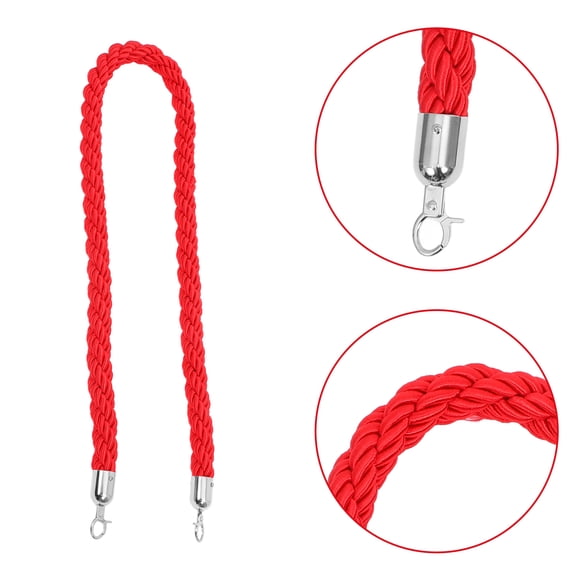 KONTONTY Red Velvet Barrier Rope Barrier Ropes Elegant Design 1Set