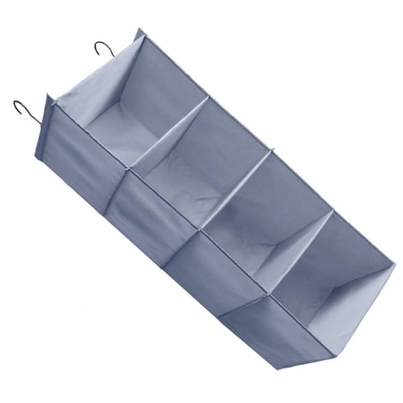 KONTONTY Foldable Grey Polyester Closet Organizer with Easy Setup, Storage Solution for Clothes, Shoes, and Accessories
