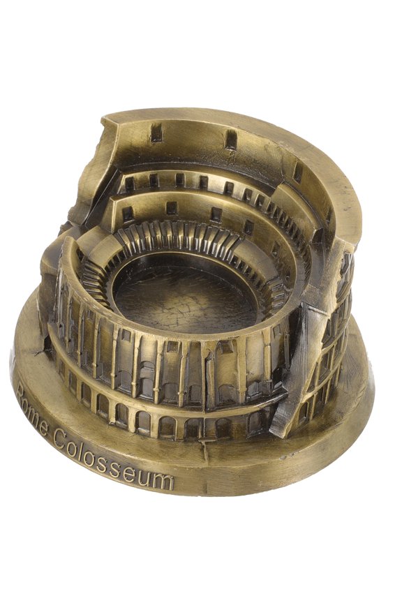 Decorative Ancient Rome Architecture Figurine Metal Colosseum Model for Table Adornment