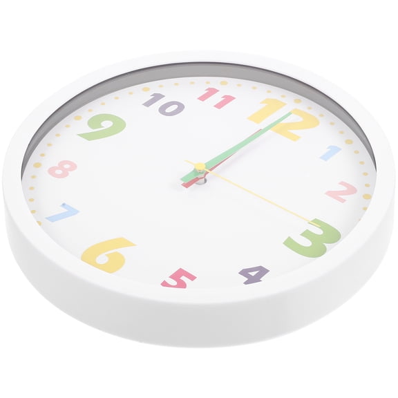 KONTONTY Easy Install White Silent Analog Wall Clock for Home Bedroom and Office