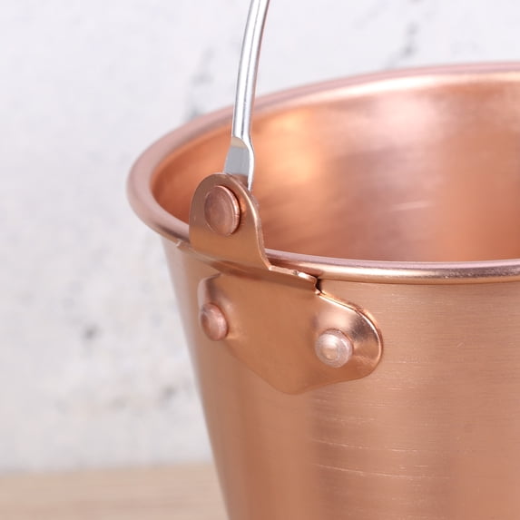 KONTONTY Stylish Rose Plated Gold Ice Bucket with Tongs for Bar and Home Use