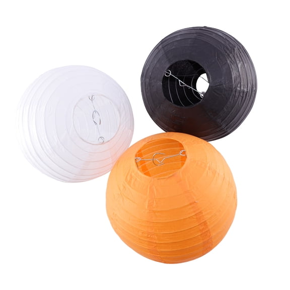 KONTONTY Round Foldable Paper Lantern Set 9Pcs Hanging for Festival Wedding Table Decor 6 8 10in