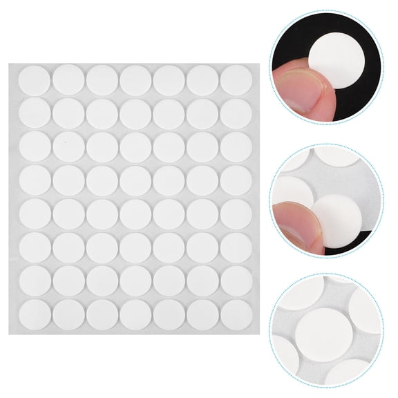 KONTONTY Round Double Sided Adhesive Tape White Strong Sticky Tape for Posters and Crafts