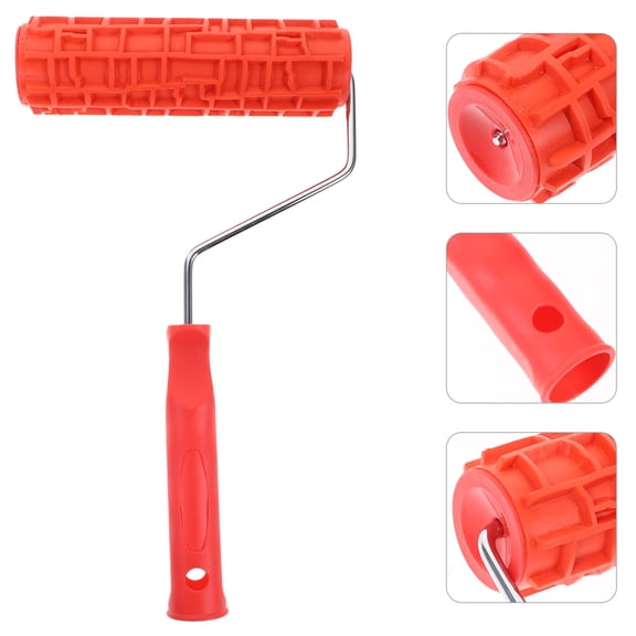 KONTONTY Wear Resistant Patterned Paint Roller for Decorative Wall Texture with Ergonomic Handle