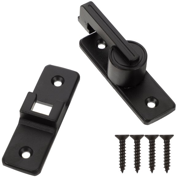 KONTONTY Black Stainless Steel Barn Door Latch Lock with Luminous Pinball for Home Privacy