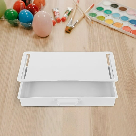 KONTONTY Self Adhesive Hidden Storage Box Under Table Drawer Hidden Storage Shelf Slide Out Desk Organizer for Stationery Workspace Storage