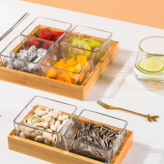 KONTONTY Fruit Trays Glass 1 Set 7.66X7.66X2.36in