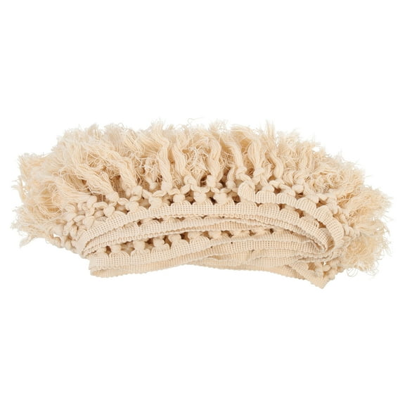 KONTONTY Wear Resistant Beige Lace Trim with Tassel Design for Clothing Curtain and Blanket Decoration