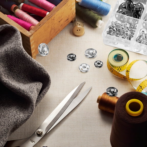 KONTONTY Easy Sew Metal Snap Fasteners for DIY Crafts and Clothing Projects