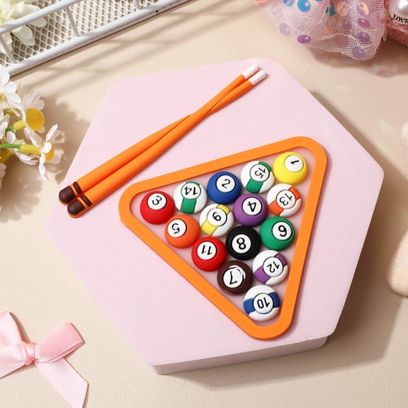 KONTONTY 2Sets Multi Color Billiards Theme Cake Decor for Birthday Wedding Party Baking
