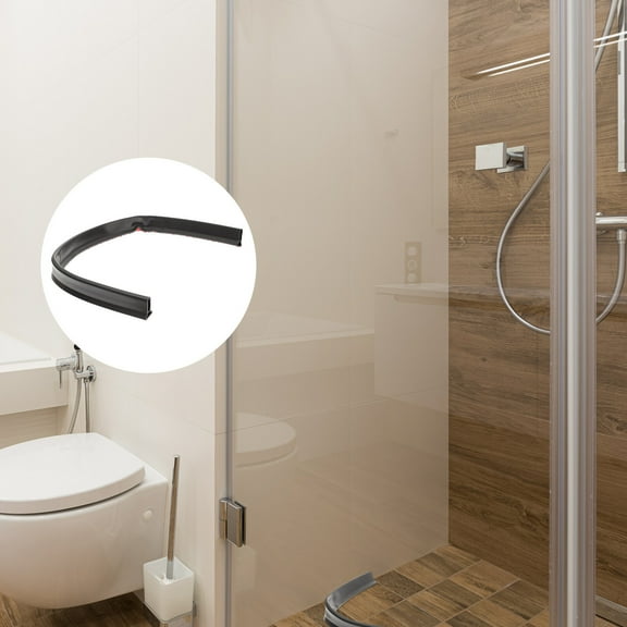 KONTONTY Shower Dam Black Silicone Rubber Water Blocking Bathroom Use 1Pcs