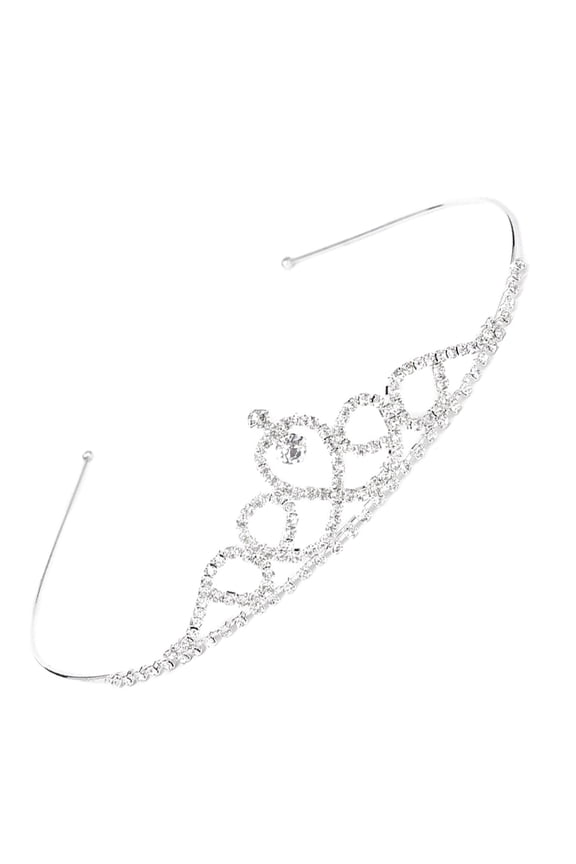 Silver Alloy Wedding Hair Loop Featuring Crystal Rhinestones for Bridal Events