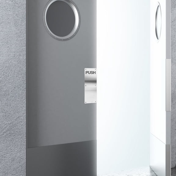 KONTONTY Silver Stainless Steel Door Push Pull Handle Durable Commercial Door Plate for Smooth Easy Opening