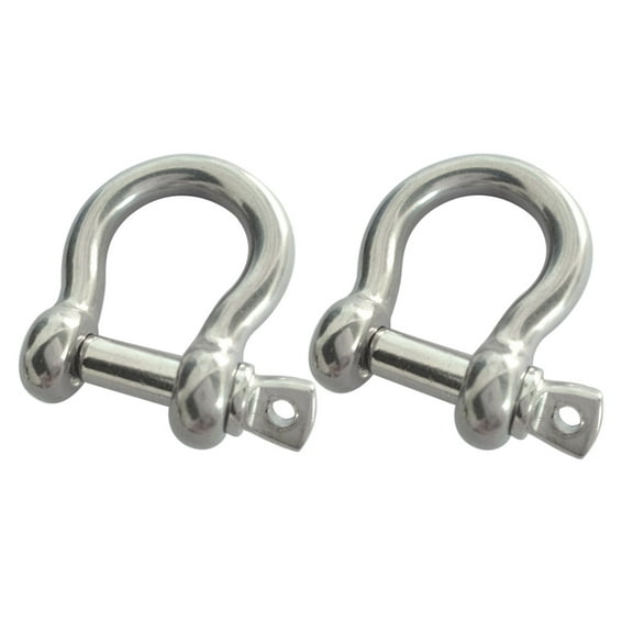 KONTONTY Heavy Duty Stainless Steel Shackle, Silver, Anti-Rust, Chain and Rigging, 2Pcs