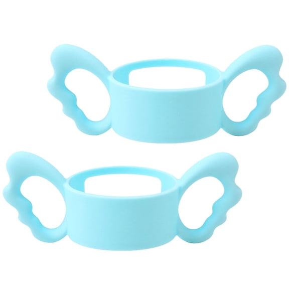 KONTONTY 2Pcs Universal Baby Bottle Handle Grip Silicone Hollow Design Feeding Assistance