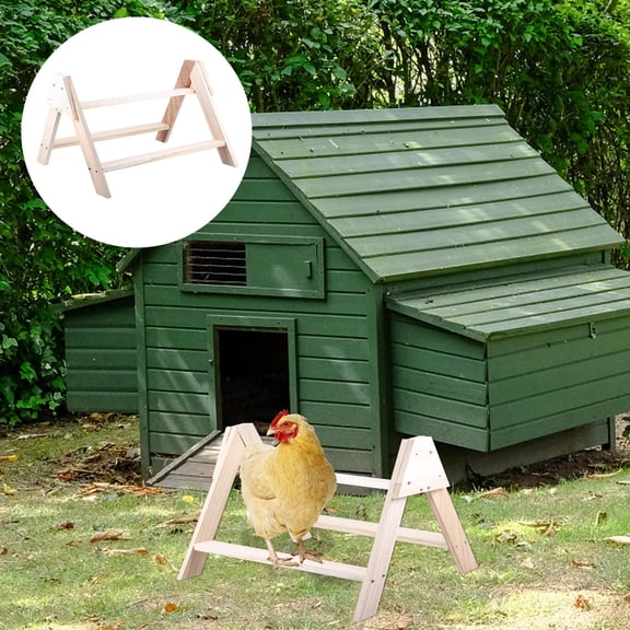 KONTONTY Wooden Chicken Stand Rack Beige for Pet Use and Parrot Training