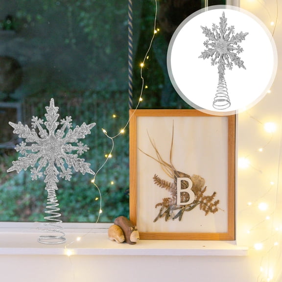 KONTONTY Vintage Xmas Star Ornament Tree Topping Plastic Home Decor 1Pack