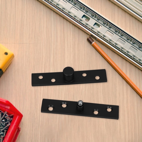 KONTONTY Stainless Steel 360 Degree Rotating Hidden Hinges Door Pivot Hinges for Cabinet Drawer Window Door Fittings Black