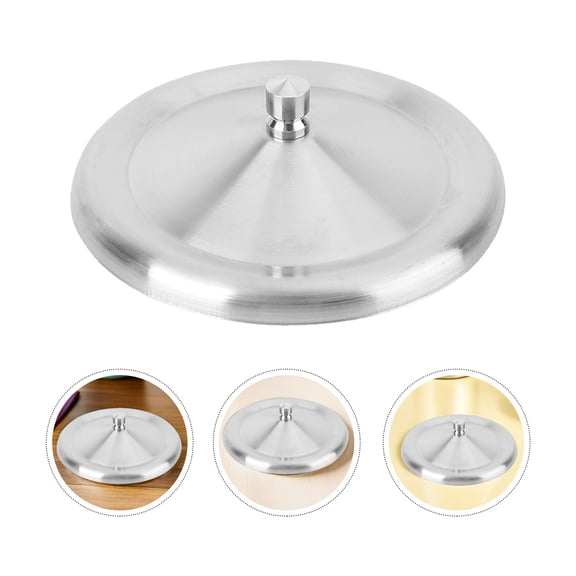 KONTONTY 2Pcs Practical Stainless Steel Cup Covers Plated Silver Round Heat Preservation Lids